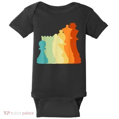 Retro Chess , Chess Player, Chess Baby Bodysuit