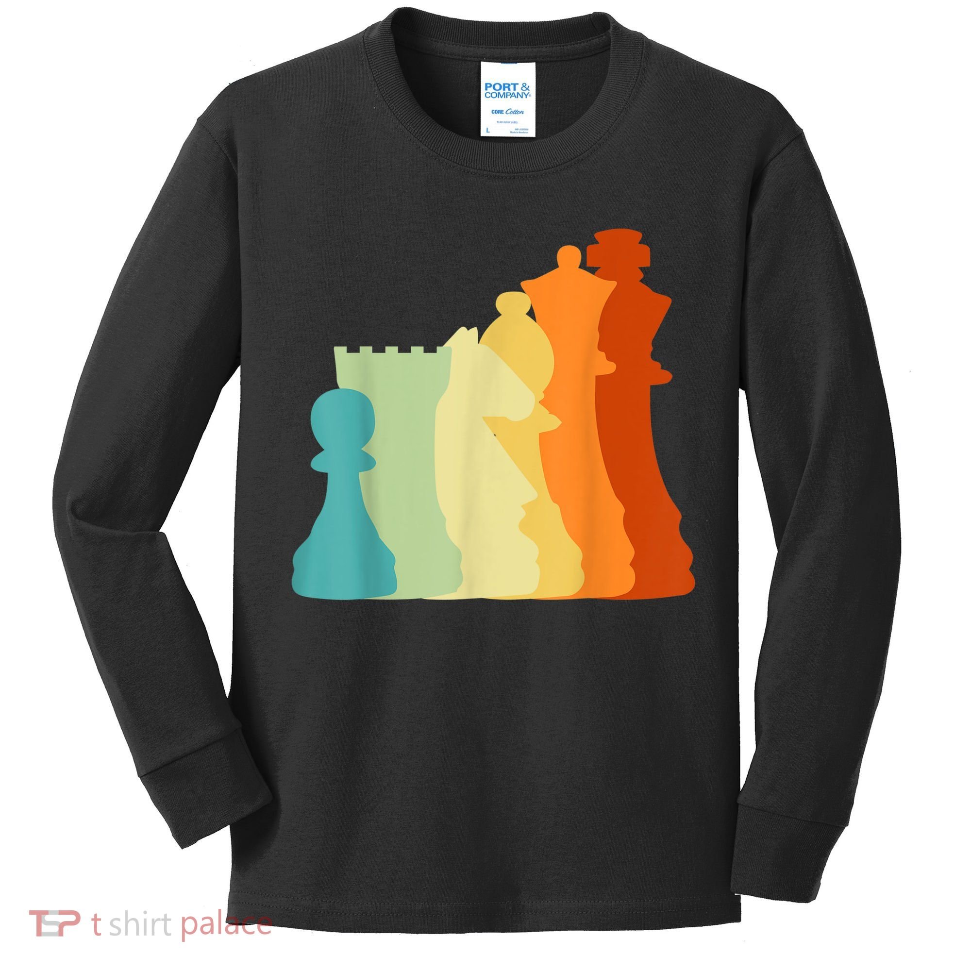 Retro Chess , Chess Player, Chess Kids Long Sleeve Shirt