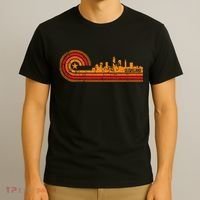 Retro Cleveland Cityscape Cleveland Oh Skyline T-Shirt thumb 3