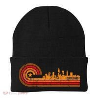 Retro Cleveland Cityscape Cleveland Oh Skyline Beanie thumb 0