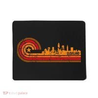Retro Cleveland Cityscape Cleveland Oh Skyline Mousepad thumb 0