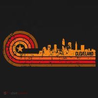 Retro Cleveland Cityscape Cleveland Oh Skyline Women's Tank Top thumb 5