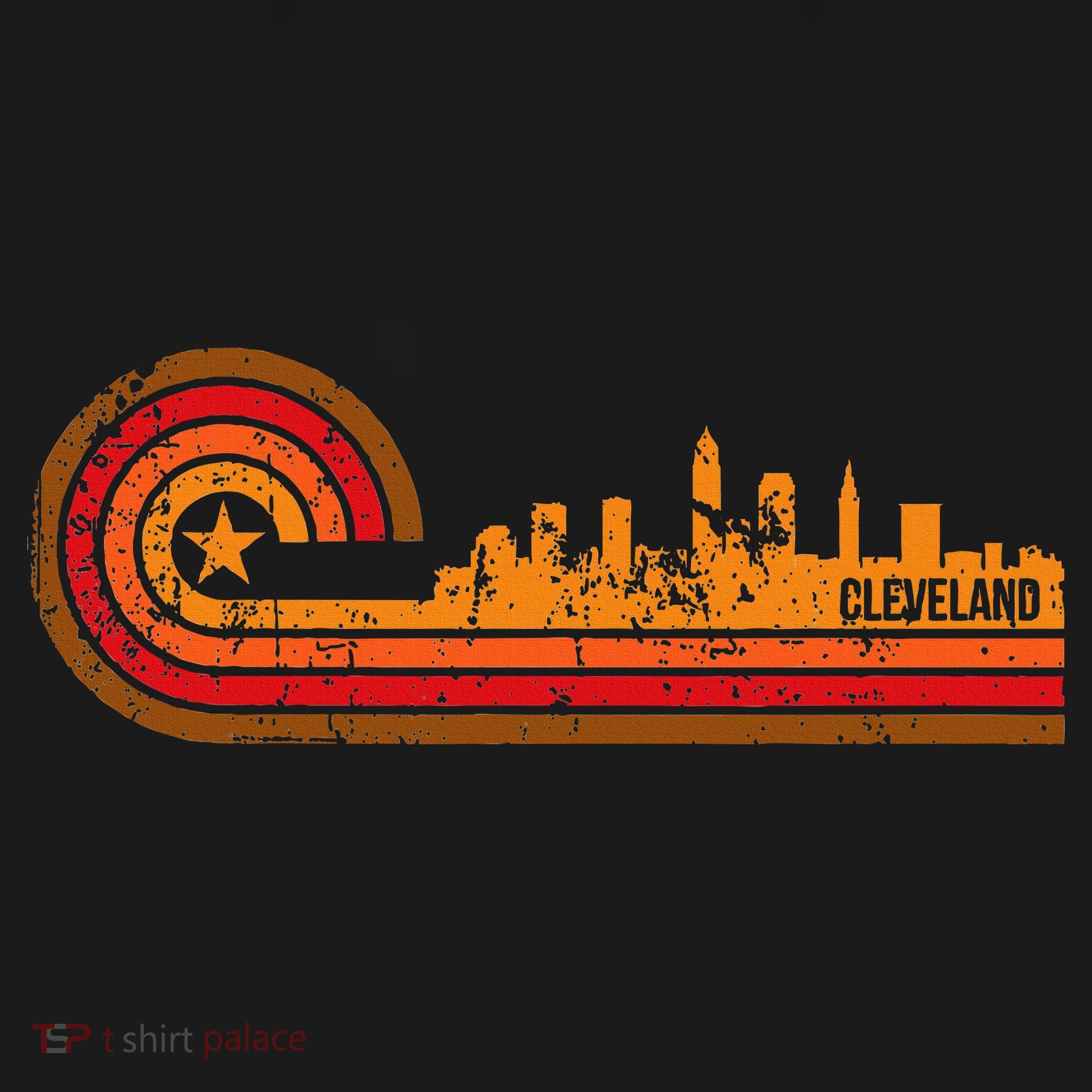 Retro Cleveland Cityscape Cleveland Oh Skyline Women's Tank Top
