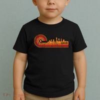 Retro Cleveland Cityscape Cleveland Oh Skyline Toddler T-Shirt thumb 2