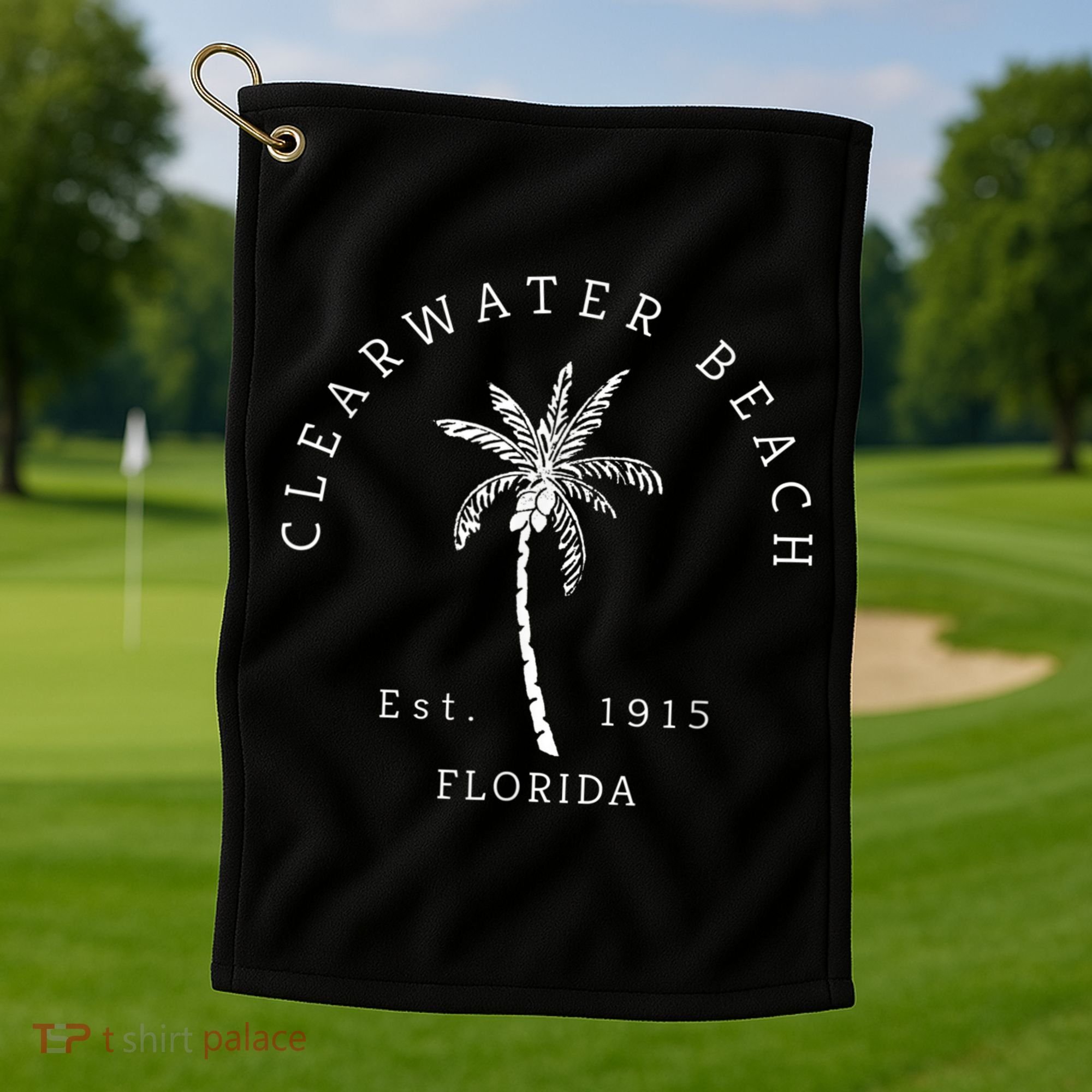 Retro Cool Clearwater Beach Mens Womens Florida Golf Towel