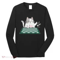 Rude Cat Chess Chess Board Game Long Sleeve Shirt thumb 0