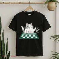 Rude Cat Chess Chess Board Game T-Shirt thumb 2