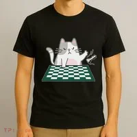 Rude Cat Chess Chess Board Game T-Shirt thumb 3