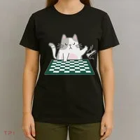 Rude Cat Chess Chess Board Game T-Shirt thumb 4