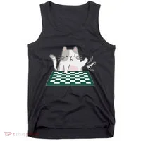 Rude Cat Chess Chess Board Game Tank Top thumb 0