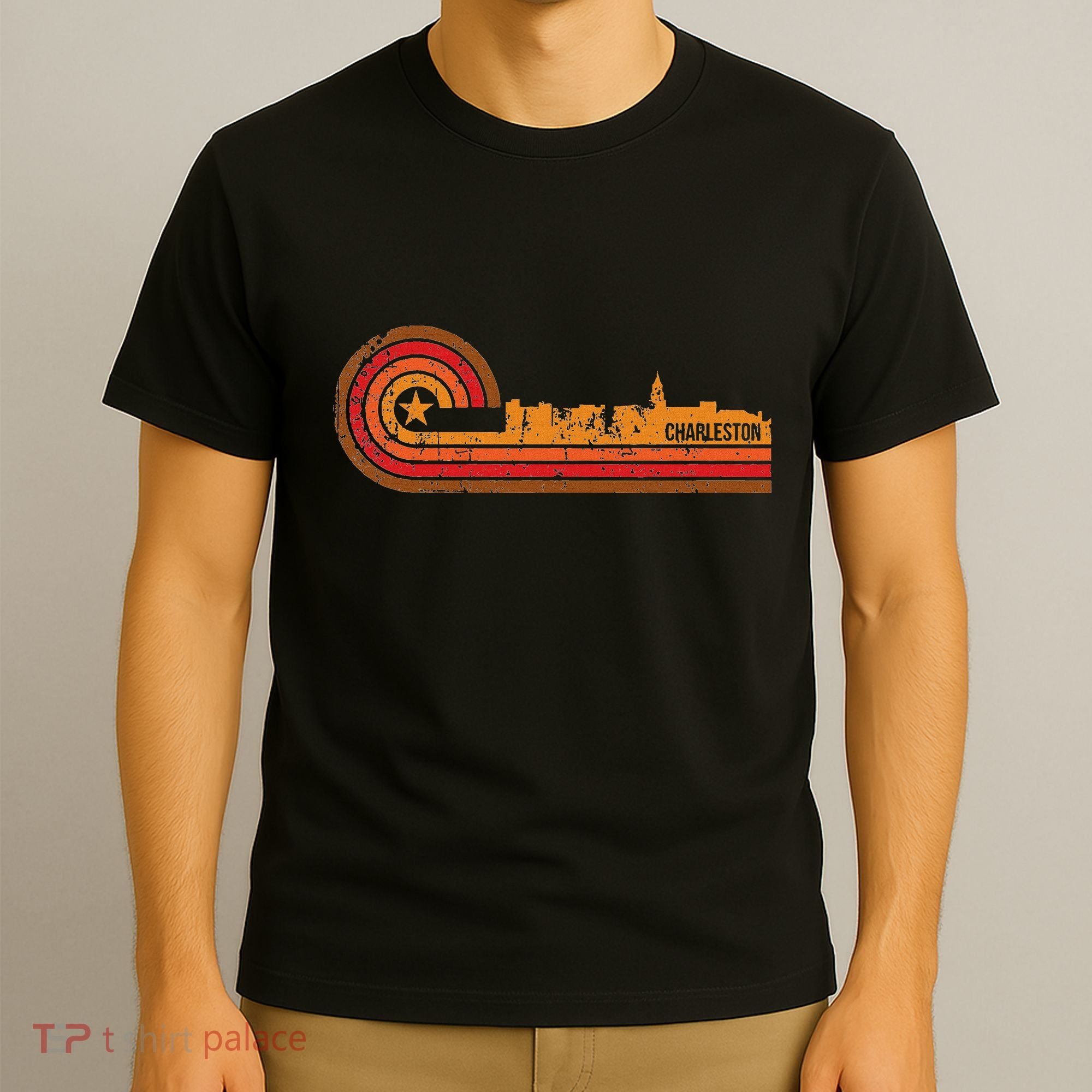 Retro Charleston Charleston Sc Skyline T-Shirt