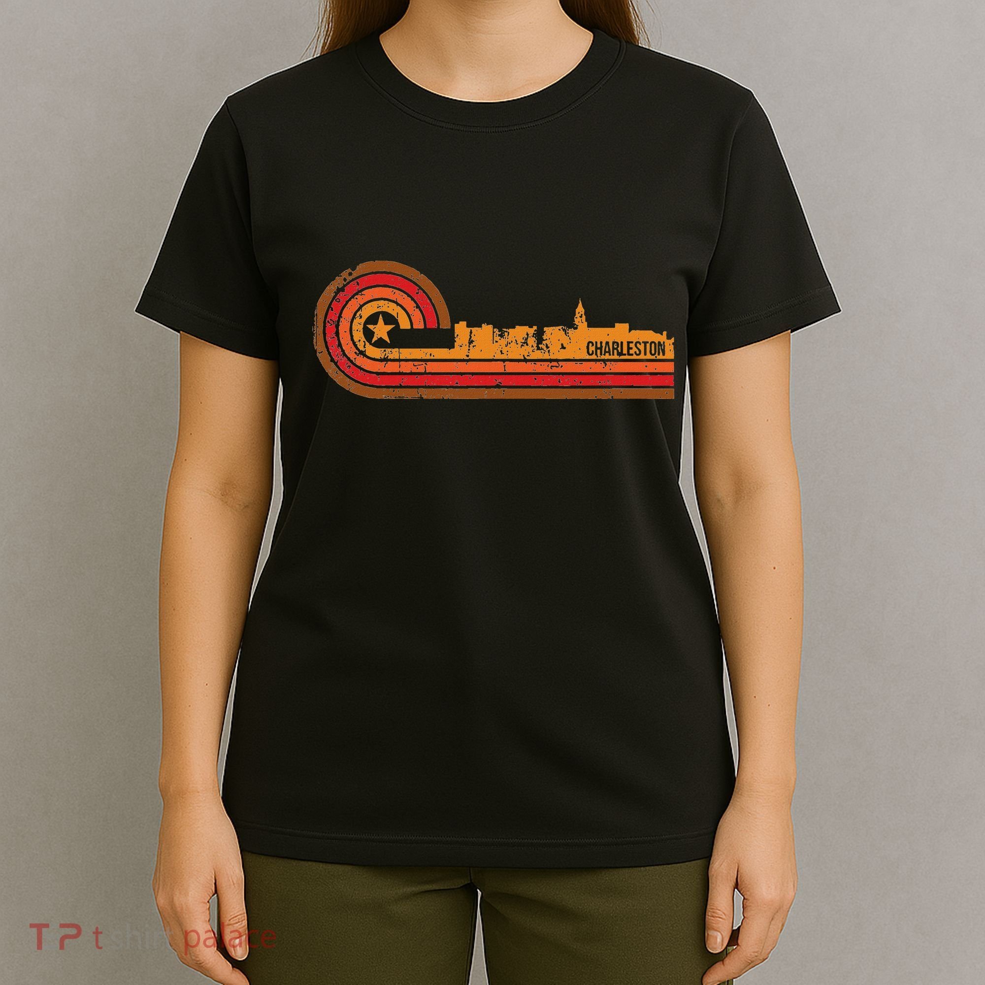 Retro Charleston Charleston Sc Skyline T-Shirt