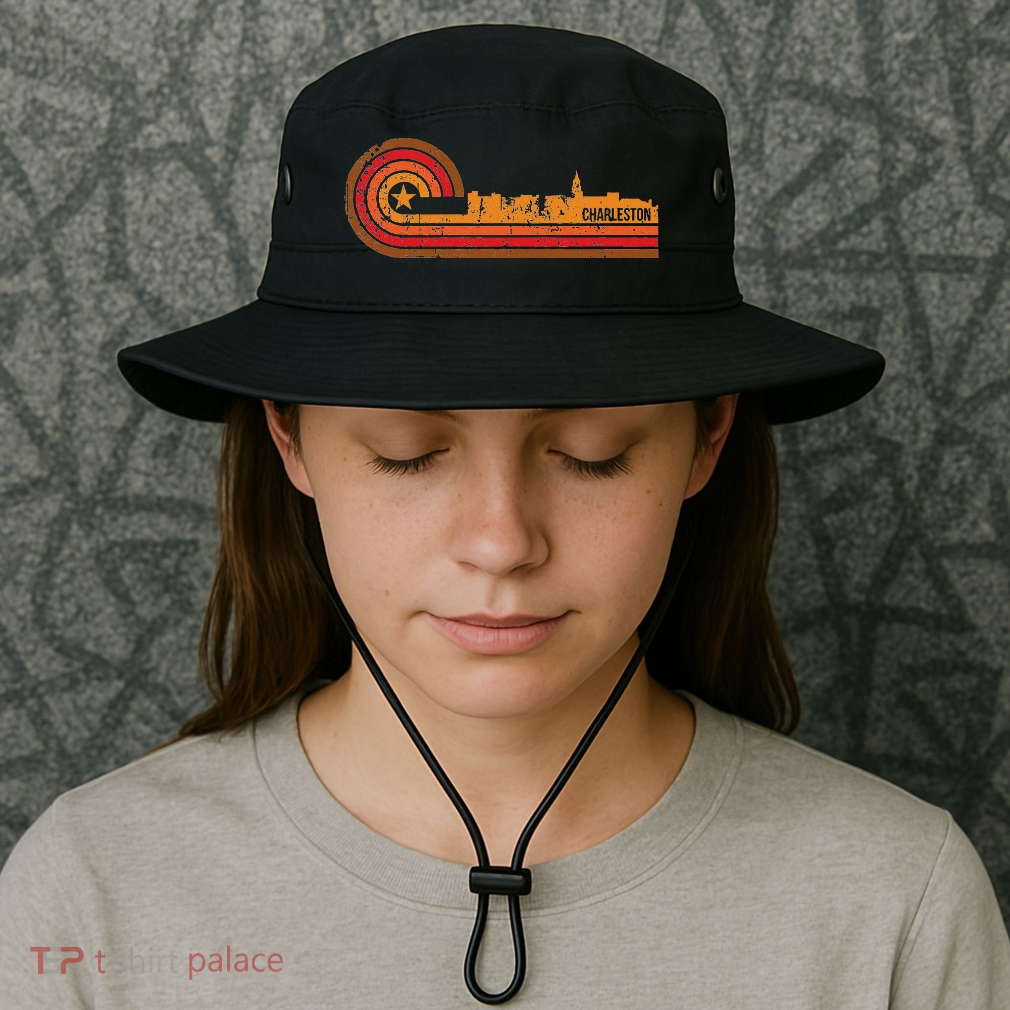Retro Charleston Charleston Sc Skyline Bucket Hat