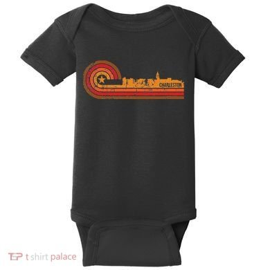 Retro Charleston Charleston Sc Skyline Baby Bodysuit