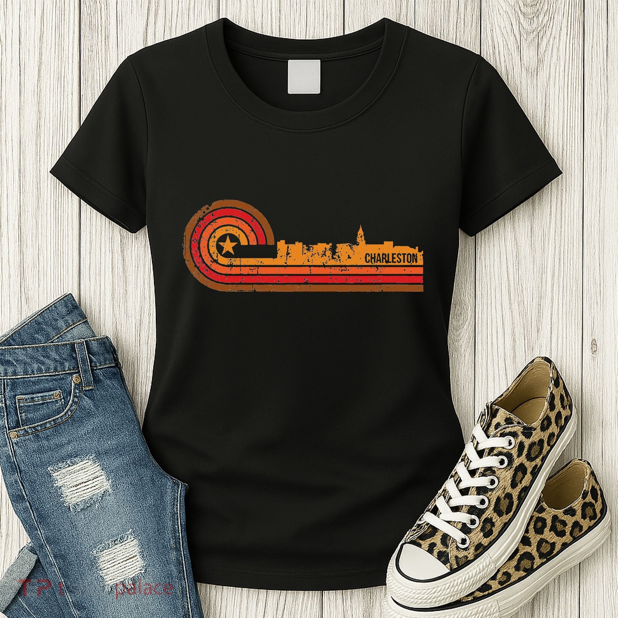 Retro Charleston Charleston Sc Skyline Women's T-Shirt