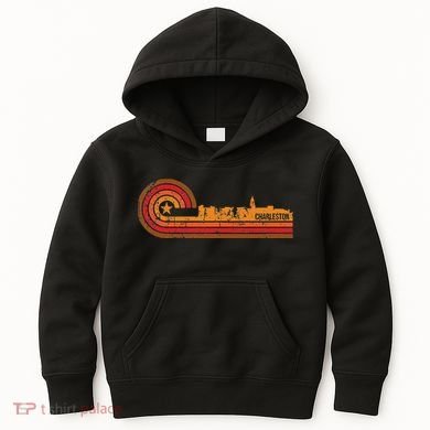 Retro Charleston Charleston Sc Skyline Kids Hoodie