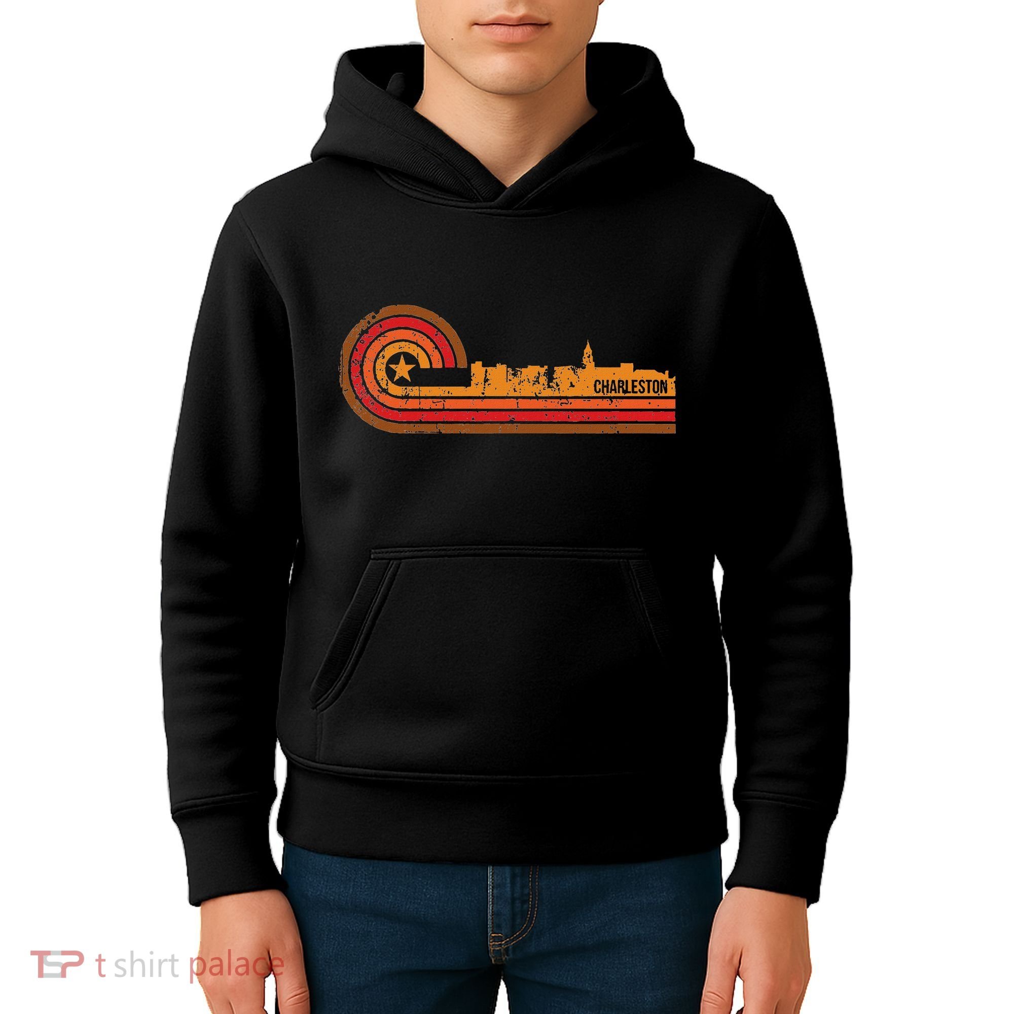 Retro Charleston Charleston Sc Skyline Kids Hoodie