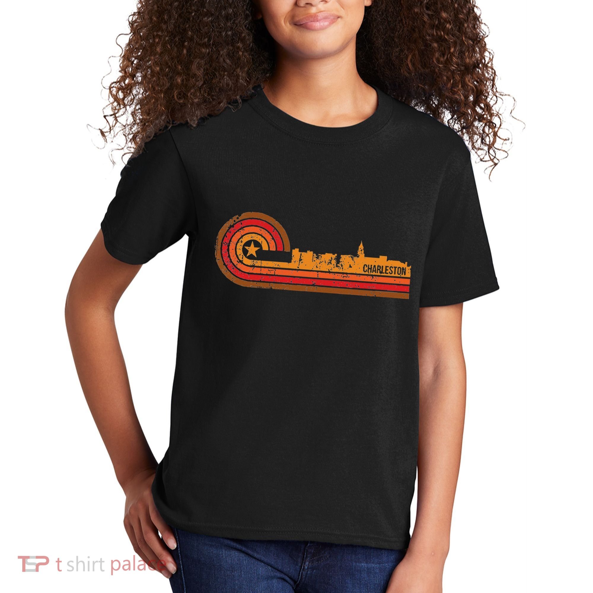Retro Charleston Charleston Sc Skyline Kids T-Shirt