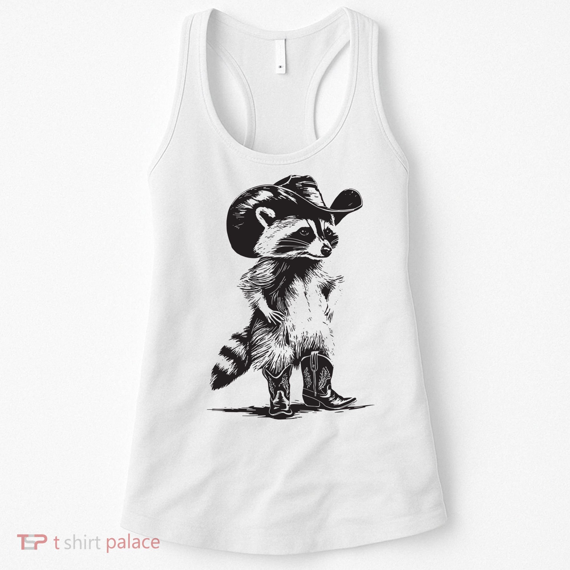 Raccoon Cowboy Cowgirl Trash Panda Western Country Women's Tank Top