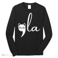 Retro Cat Comma La Kamala Harris For President 2024 Election Long Sleeve Shirt thumb 0