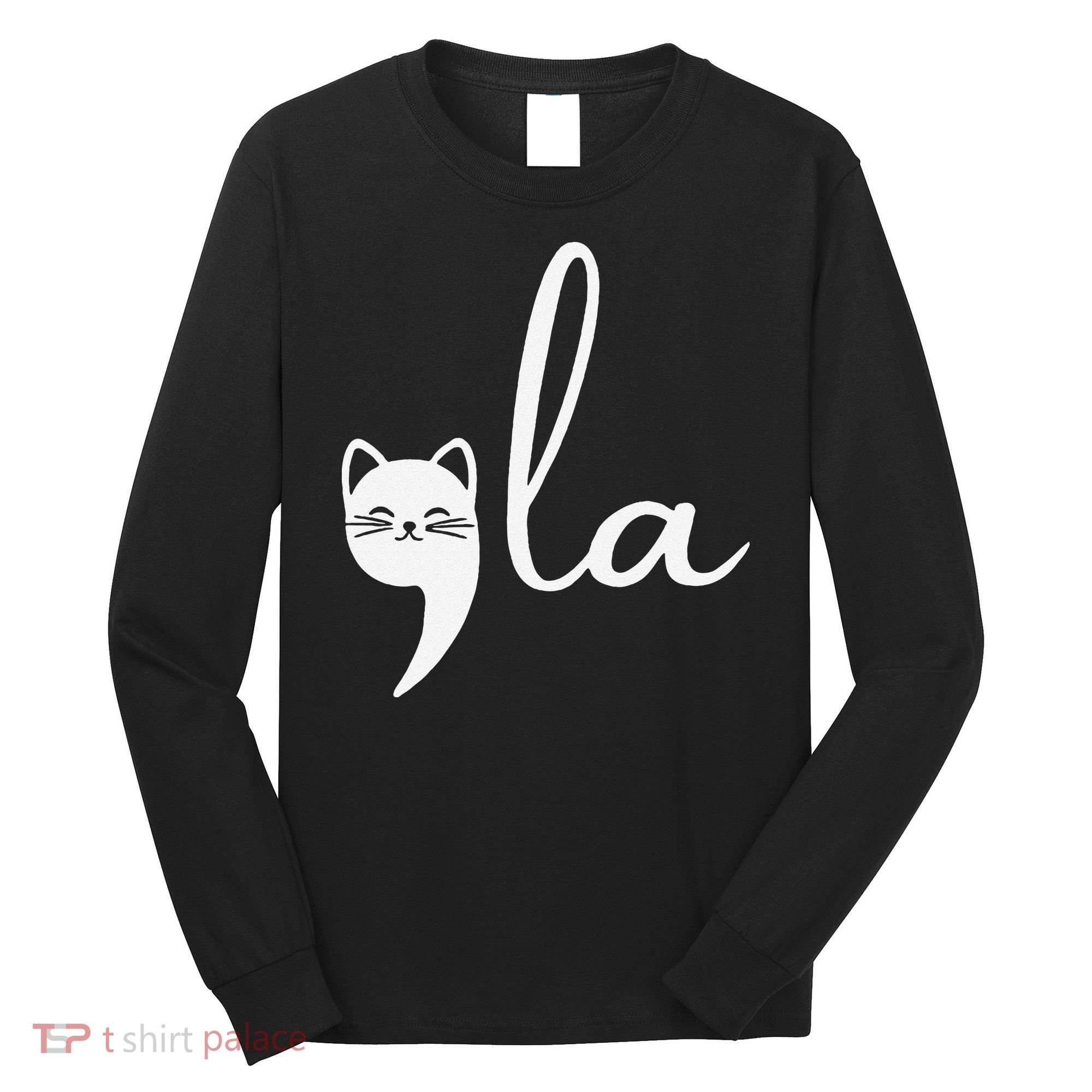 Retro Cat Comma La Kamala Harris For President 2024 Election Long Sleeve Shirt