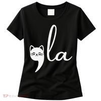 Retro Cat Comma La Kamala Harris For President 2024 Election Women's T-Shirt thumb 0