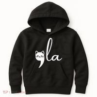 Retro Cat Comma La Kamala Harris For President 2024 Election Kids Hoodie thumb 0