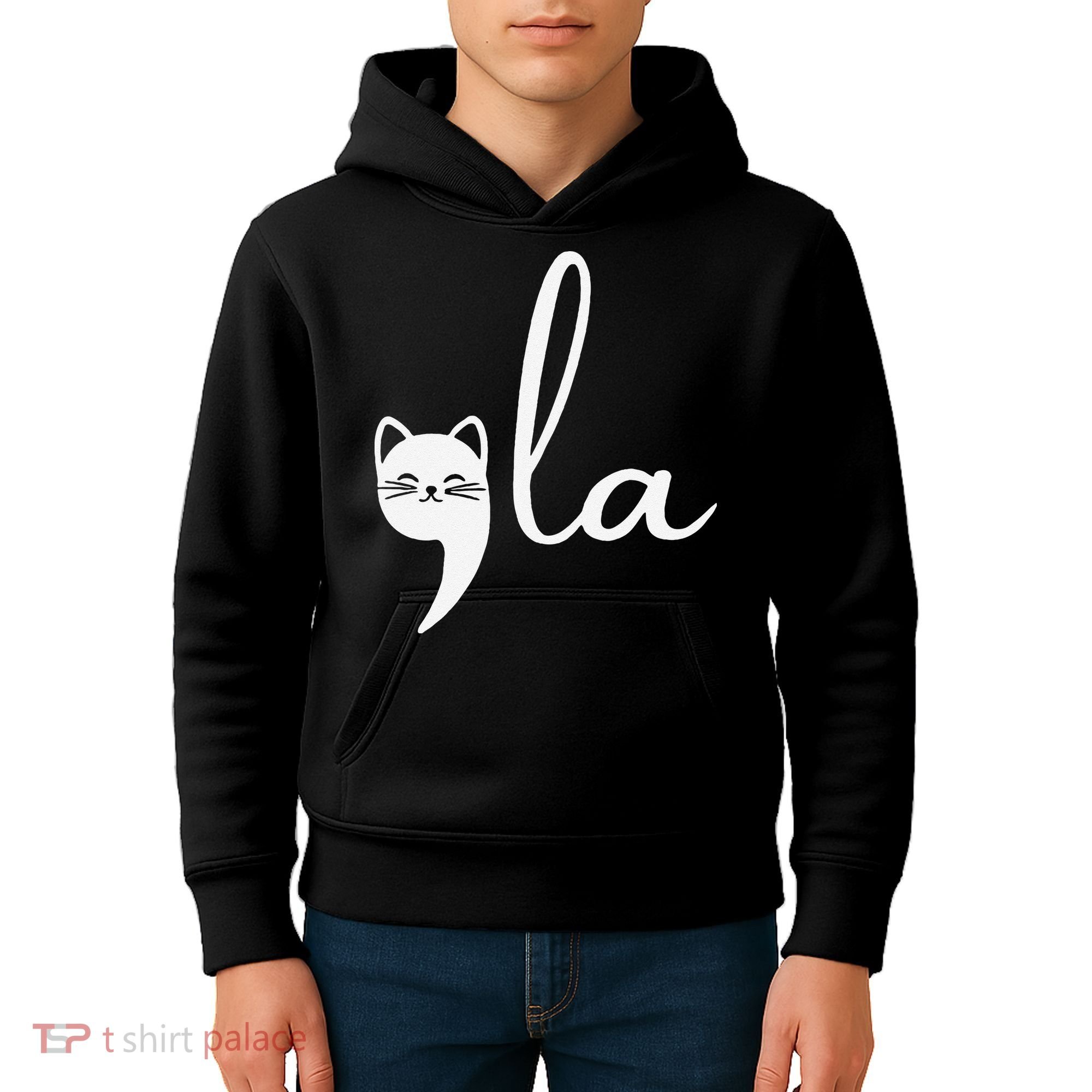 Retro Cat Comma La Kamala Harris For President 2024 Election Kids Hoodie