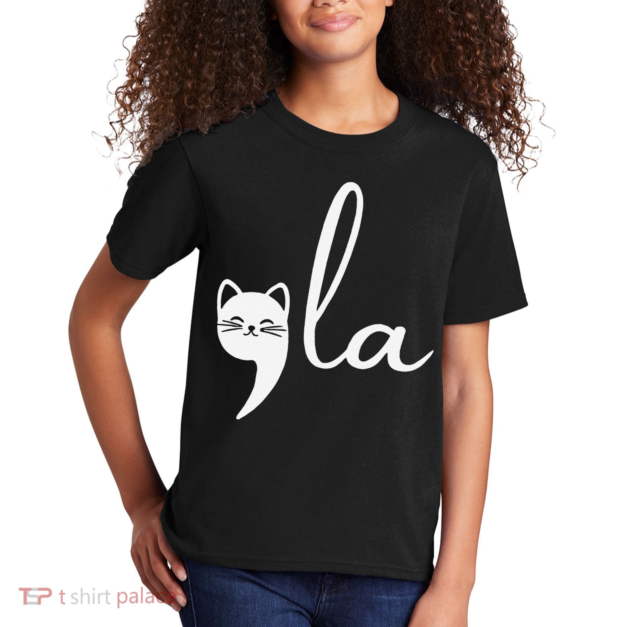 Retro Cat Comma La Kamala Harris For President 2024 Election Kids T-Shirt