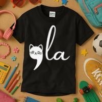 Retro Cat Comma La Kamala Harris For President 2024 Election Kids T-Shirt thumb 3