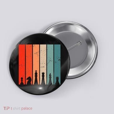 Retro Chess Chessboard Chess Character Chess Pieces Button