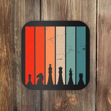 Retro Chess Chessboard Chess Character Chess Pieces Coaster