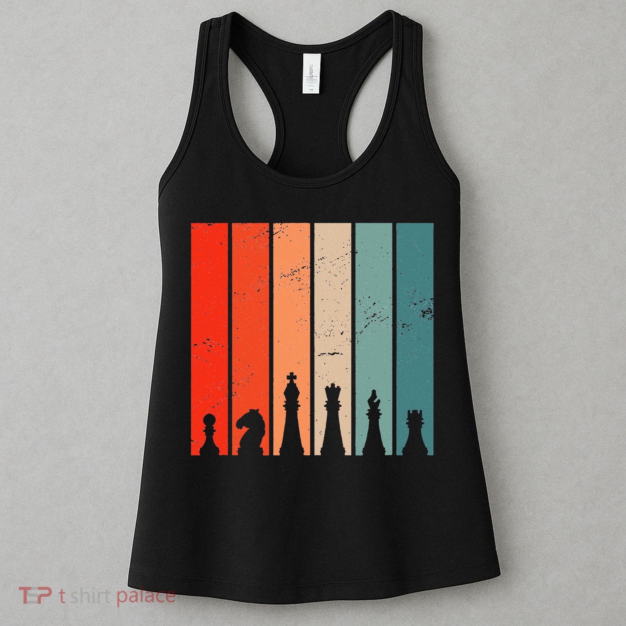 Retro Chess Chessboard Chess Character Chess Pieces Women's Tank Top