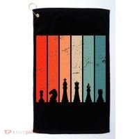 Retro Chess Chessboard Chess Character Chess Pieces Golf Towel thumb 0