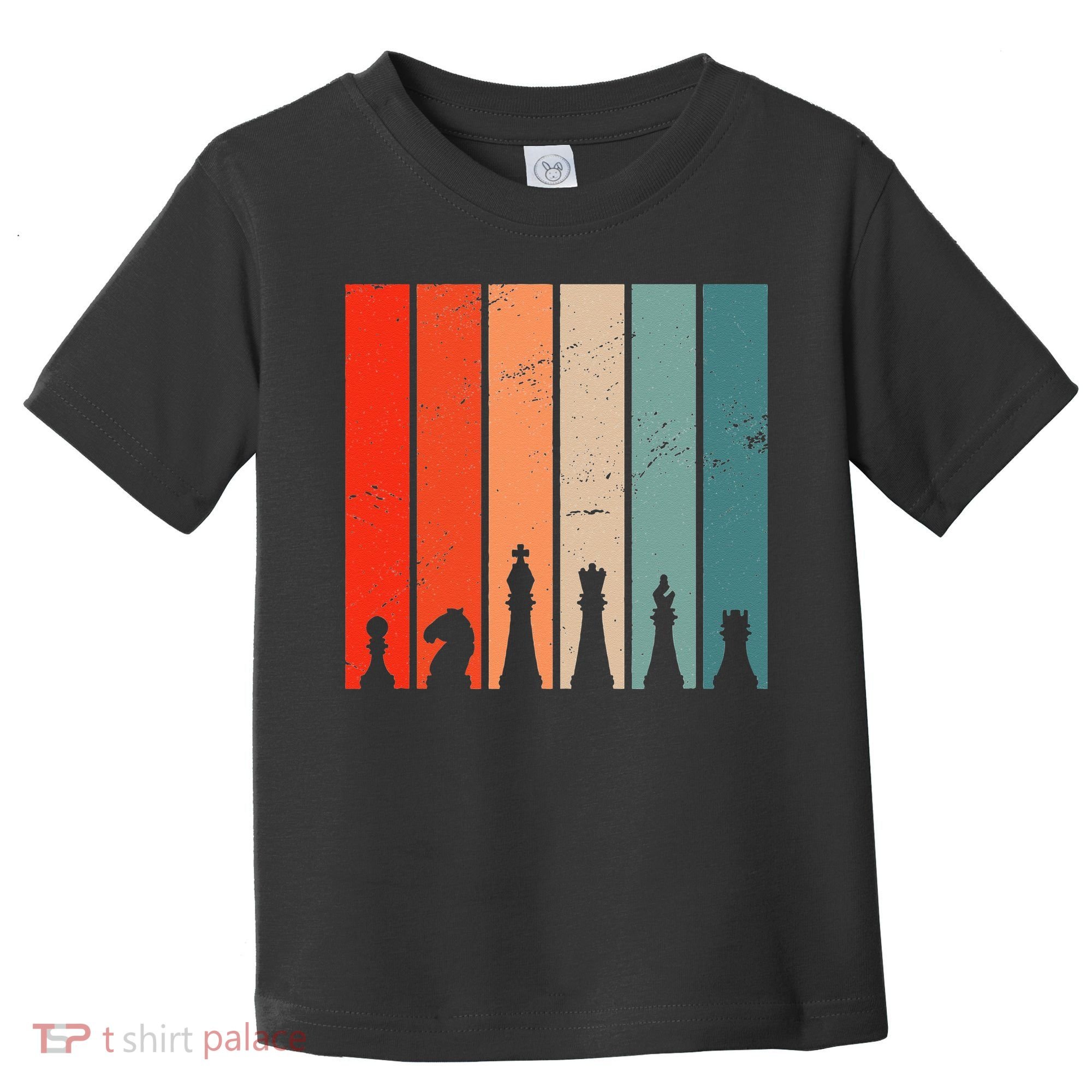 Retro Chess Chessboard Chess Character Chess Pieces Toddler T-Shirt