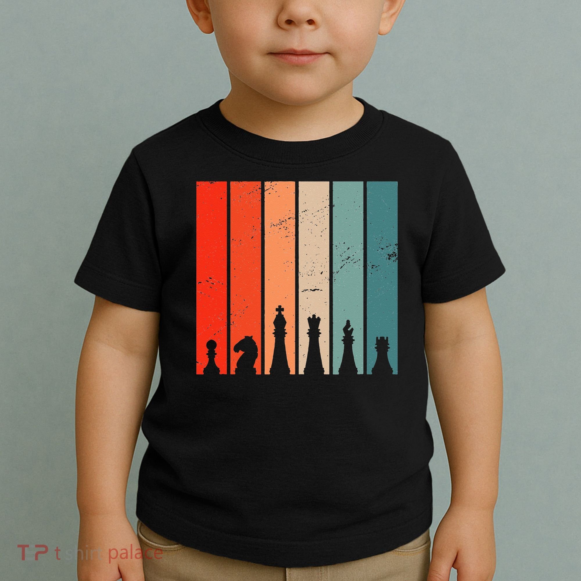 Retro Chess Chessboard Chess Character Chess Pieces Toddler T-Shirt
