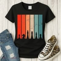 Retro Chess Chessboard Chess Character Chess Pieces Women's T-Shirt thumb 3