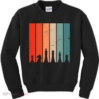Retro Chess Chessboard Chess Character Chess Pieces Kids Sweatshirt thumb 0