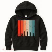 Retro Chess Chessboard Chess Character Chess Pieces Kids Hoodie thumb 0
