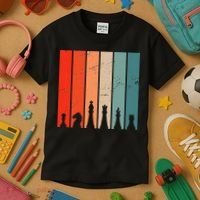 Retro Chess Chessboard Chess Character Chess Pieces Kids T-Shirt thumb 3