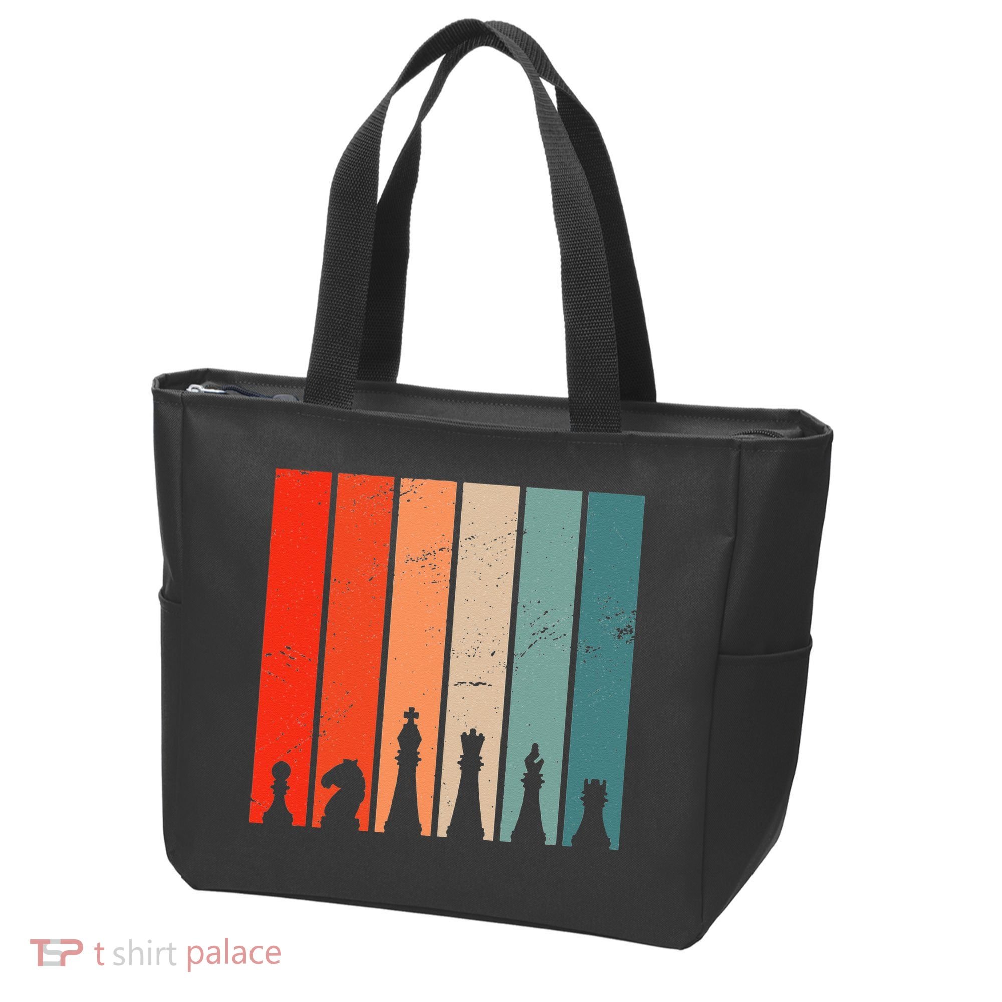 Retro Chess Chessboard Chess Character Chess Pieces Tote Bag