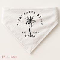 Retro Cool Clearwater Beach Original Florida Beaches USA-Made Doggie Bandana thumb 0