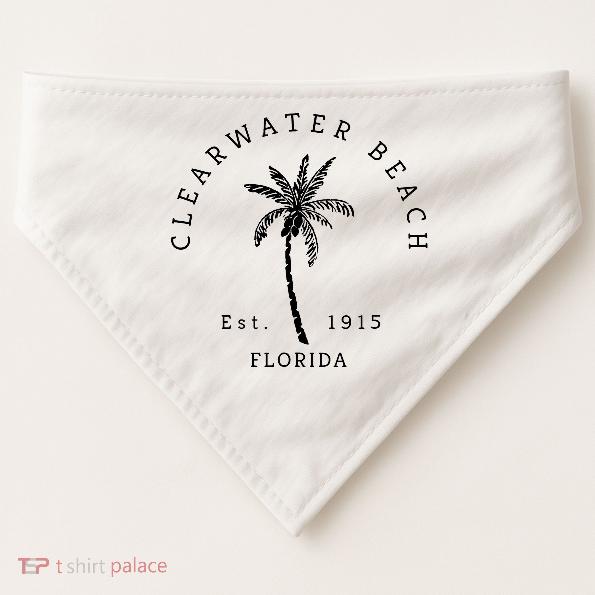 Retro Cool Clearwater Beach Original Florida Beaches USA-Made Doggie Bandana