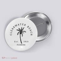 Retro Cool Clearwater Beach Original Florida Beaches Button thumb 0