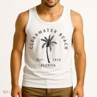 Retro Cool Clearwater Beach Original Florida Beaches Tank Top thumb 3