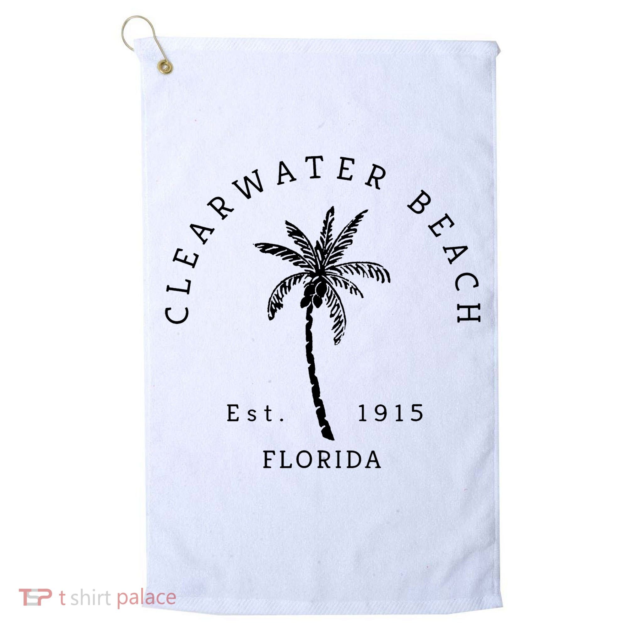 Retro Cool Clearwater Beach Original Florida Beaches Golf Towel