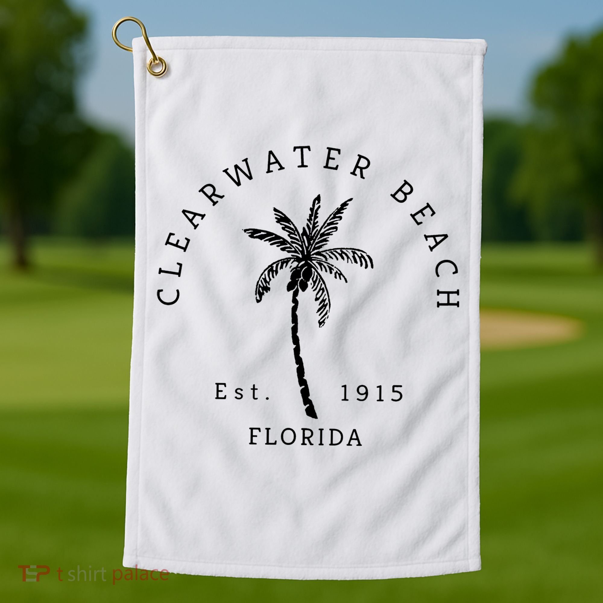Retro Cool Clearwater Beach Original Florida Beaches Golf Towel