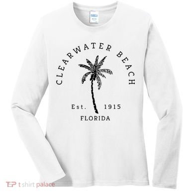 Retro Cool Clearwater Beach Original Florida Beaches Women's Long Sleeve Shirt
