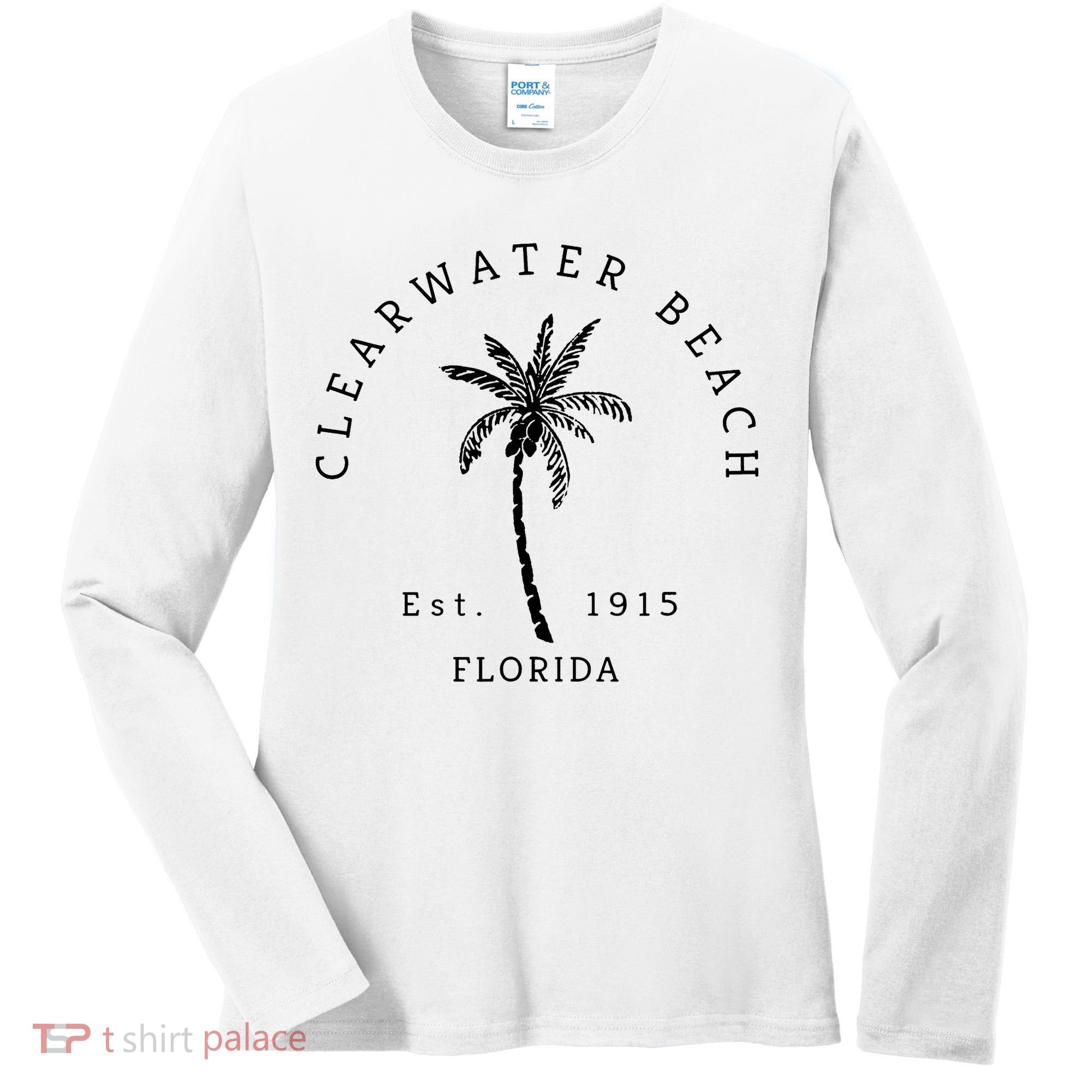 Retro Cool Clearwater Beach Original Florida Beaches Women's Long Sleeve Shirt