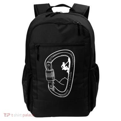 Rock Climbing Carabiner Mountain Tee Climber Gift Backpack